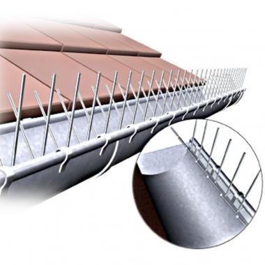 Rozsdamentes acél galambriasztó csatornavédő tüske 75 mm széles